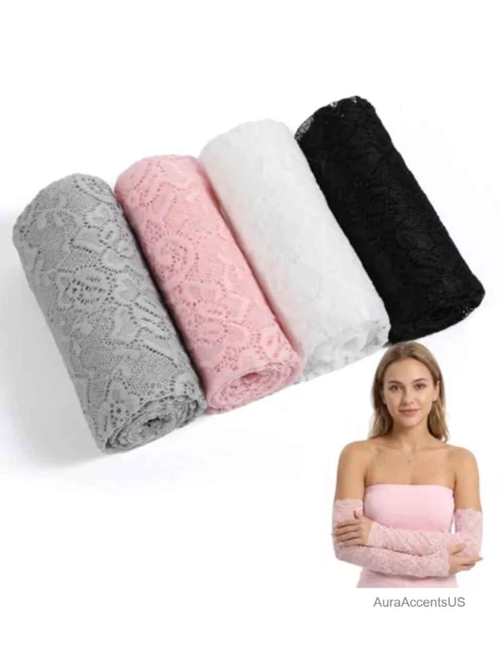 Fingerless Lace Arm Sleeves for Women Bridal Wedding Gloves
